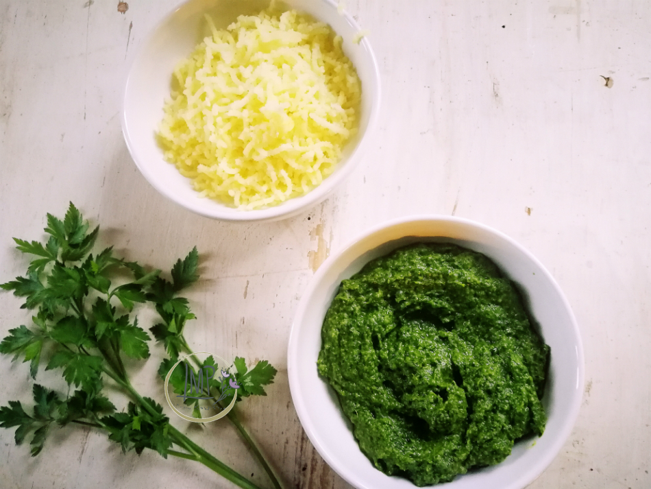 Salsa verde vegan preparazione